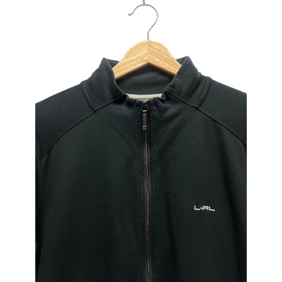 Lauren Ralph Lauren Active Black Full Zip Embroidered Sleeve Track Jacket - Picture 3 of 7